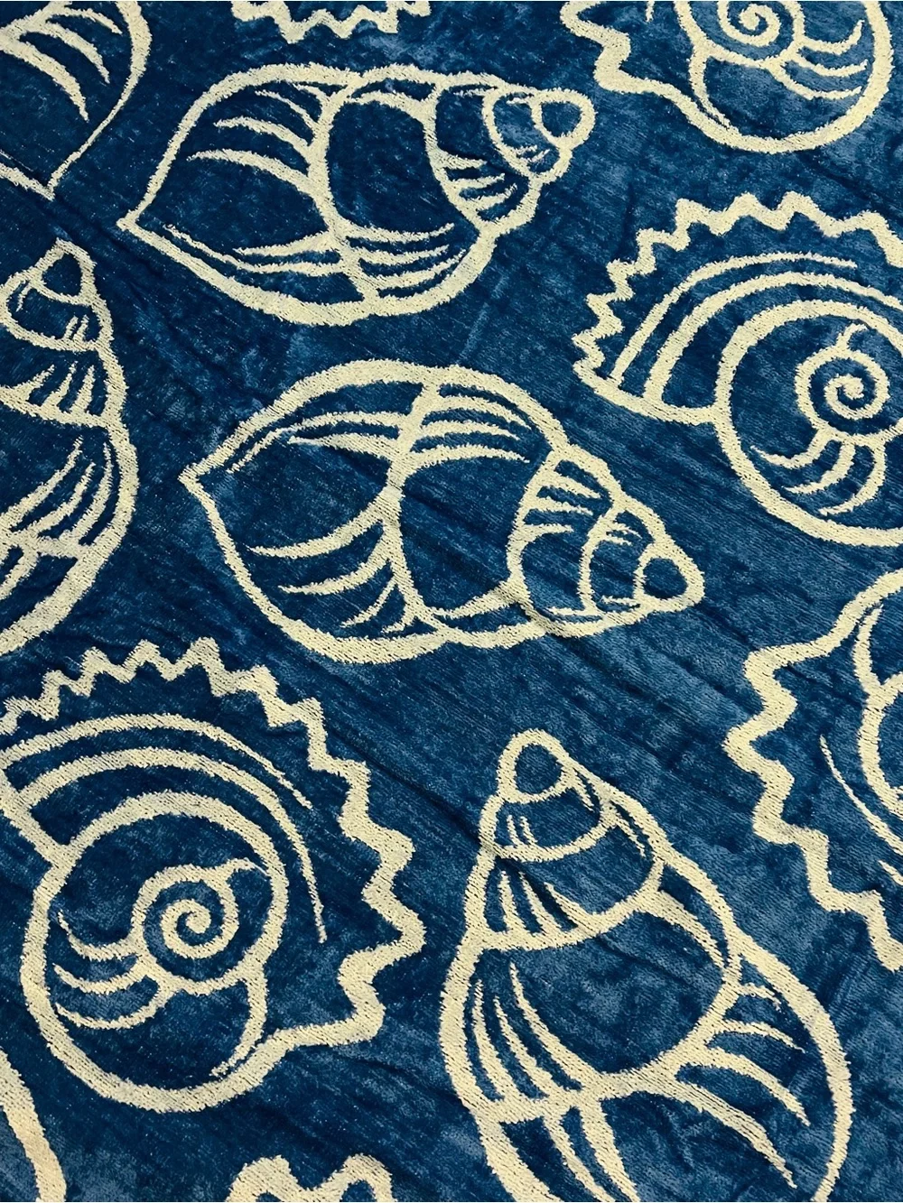 Blue Seashells Beach Towel